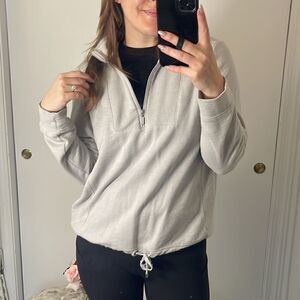 GUC Jones New York Light Gray 1/4 Zip Pullover Sweatshirt M